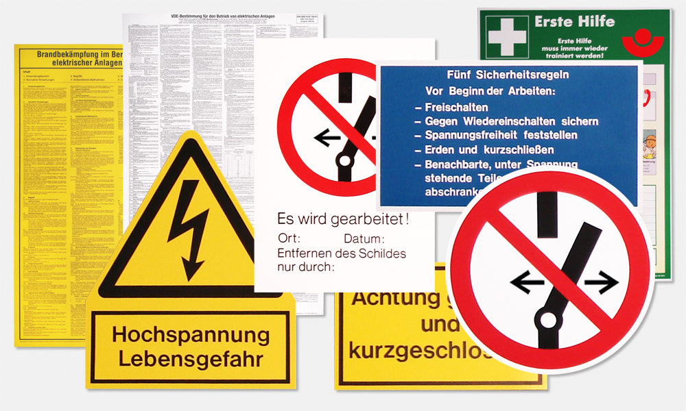 Warn- und Hinweisschilder | ELSIC Elektrische Sicherheitsausrüstungen